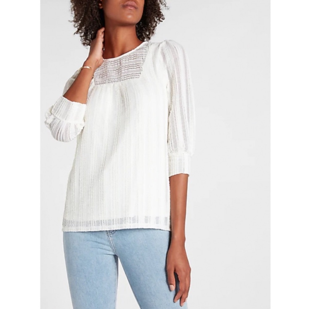 EXPRESS Lace Crew Neck Top